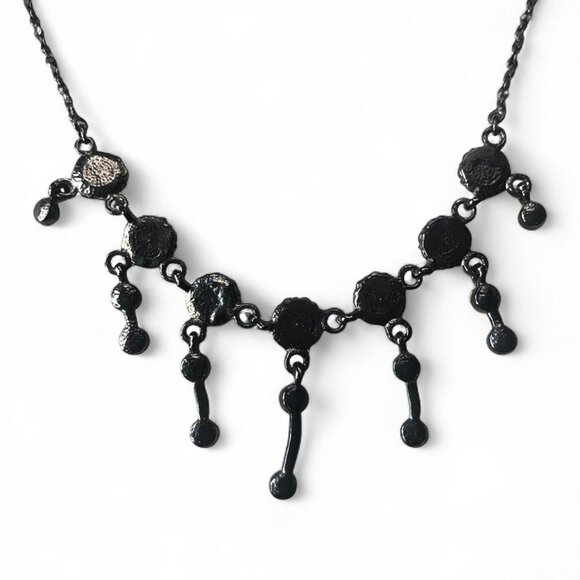 90s Blue Floral Dangly Necklace - Picture 6 of 6